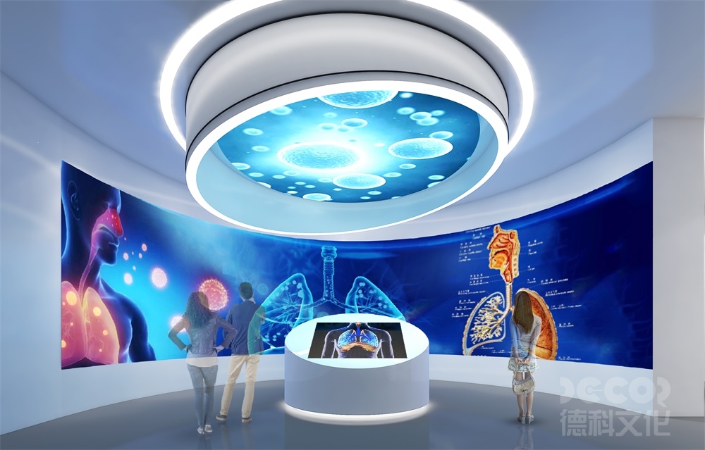 如何通過色彩和燈光體現生物科技展廳設計的主題？
